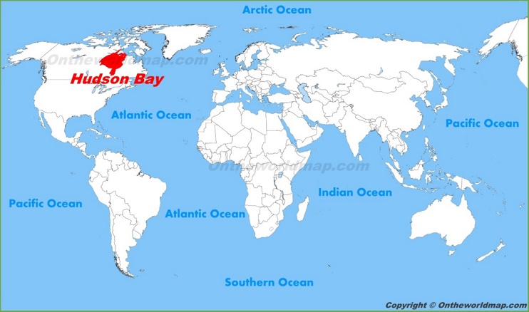 Hudson Bay location on the World Map