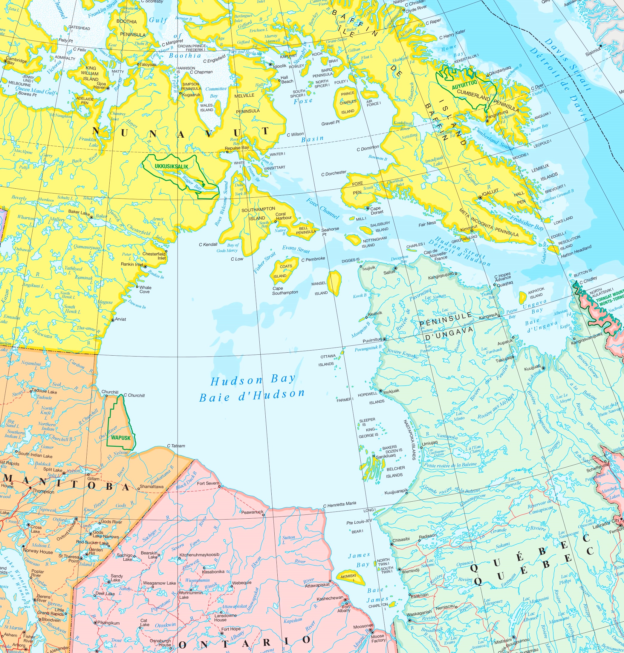 Hudson Bay Political Map