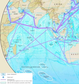 Indian Ocean major ports map