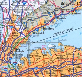 Long Island Sound road map