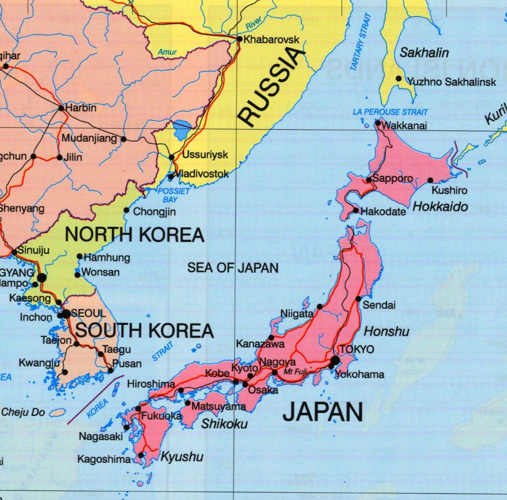 Sea Of Japan World Map – Map Vector