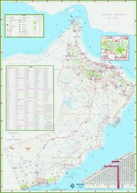 Large detailed tourist map of Oman