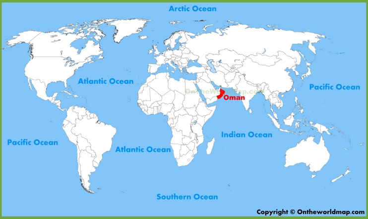 Oman location on the World Map