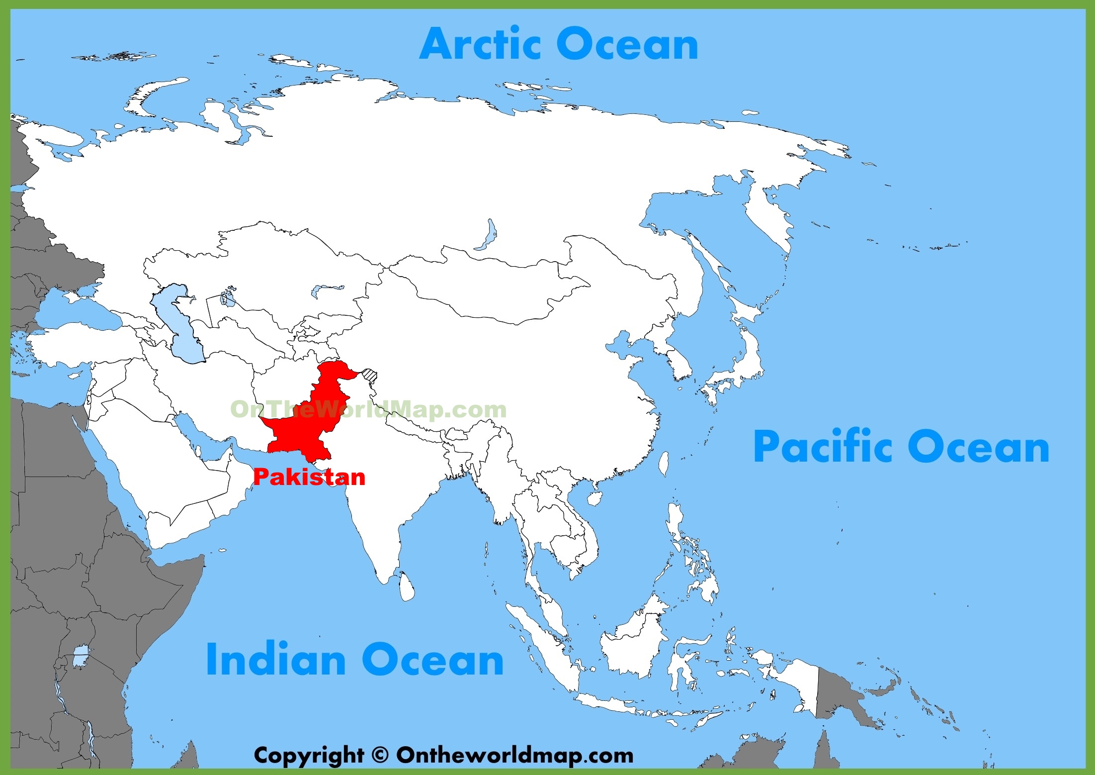 location of pakistan in asia