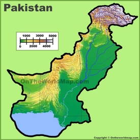 Pakistan physical map