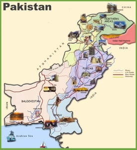 Travel map of Pakistan