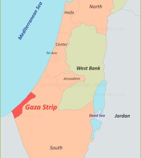 Gaza Strip Location On The Israel Map