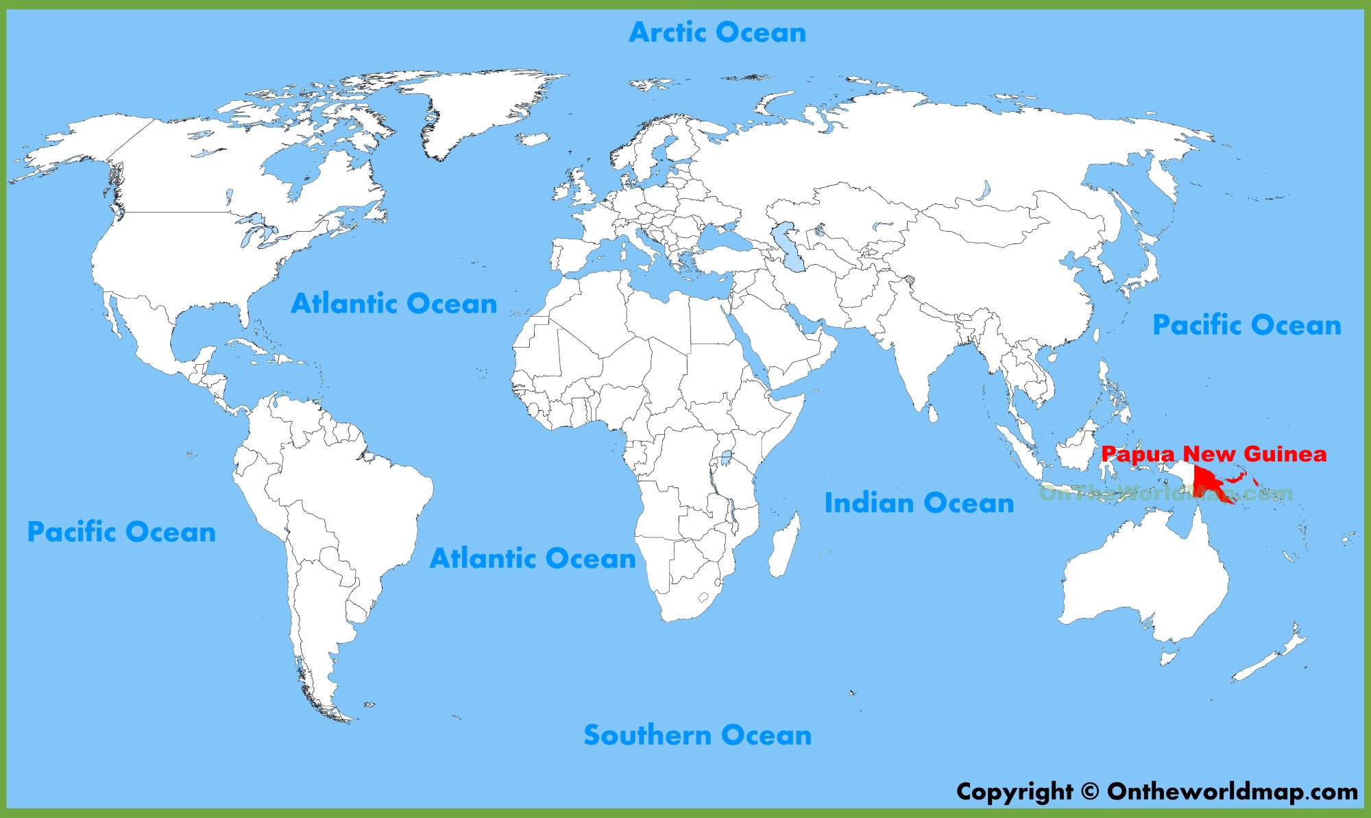 where is new guinea on a world map Papua New Guinea Location On The World Map where is new guinea on a world map