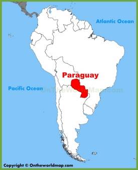 Paraguay location on the South America map