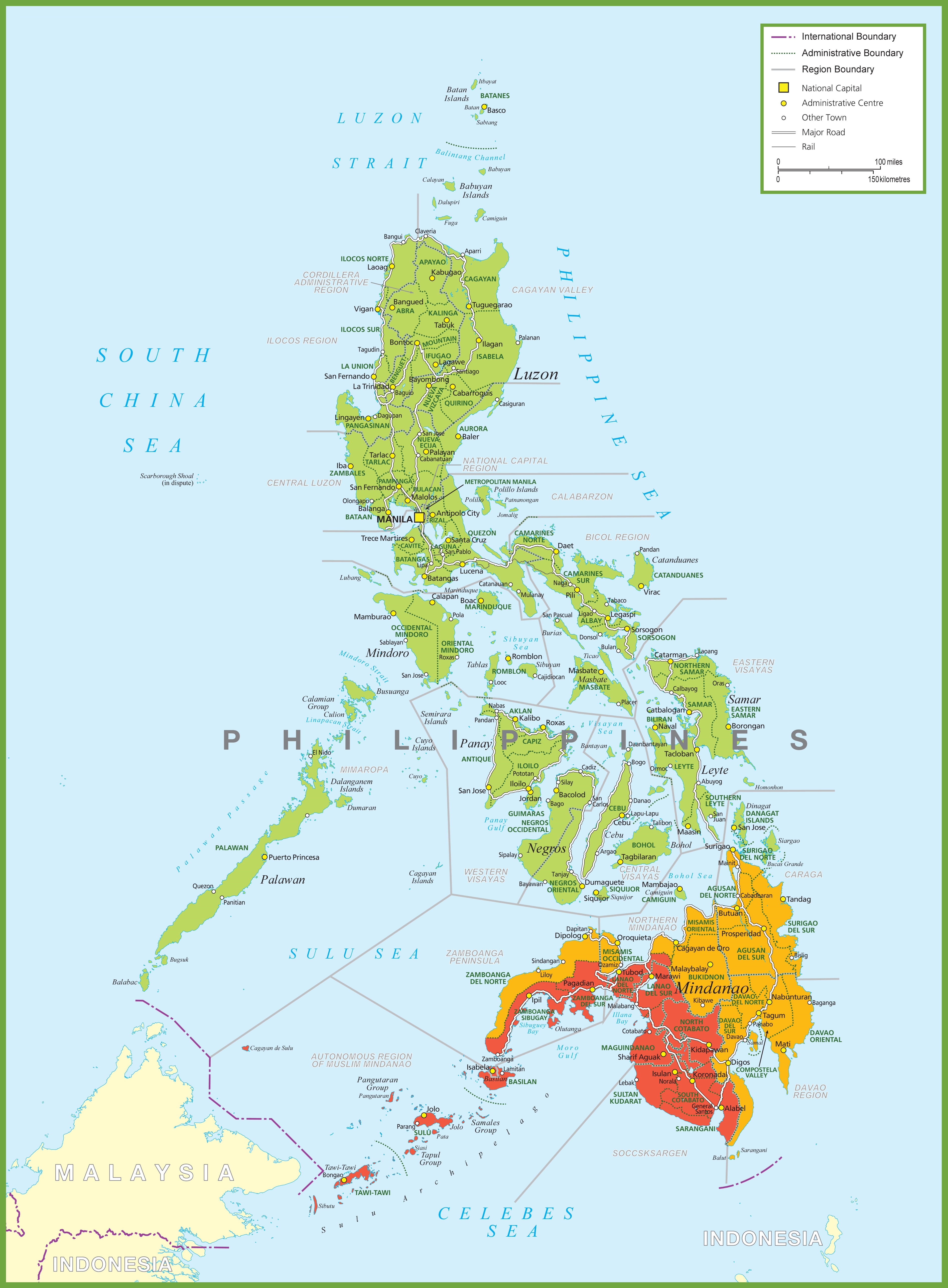 Large detailed map of Philippines