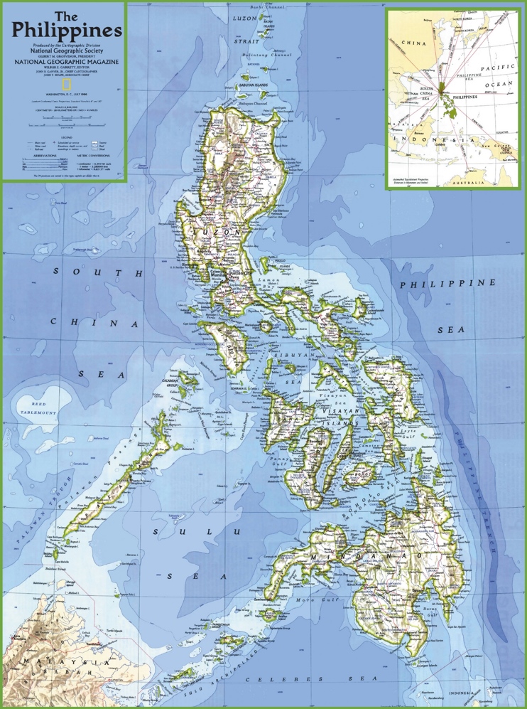 Map of Philippines with cities and towns