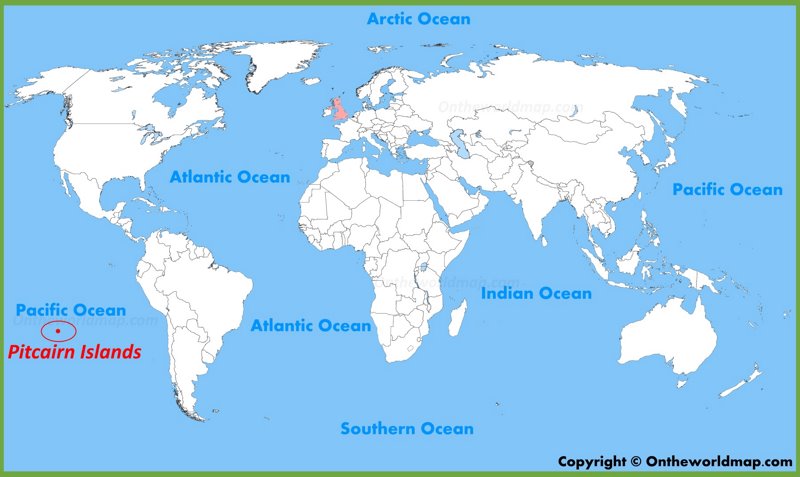 Pitcairn Islands location on the World Map