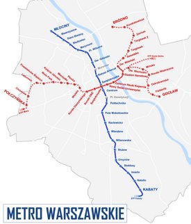Warsaw metro map