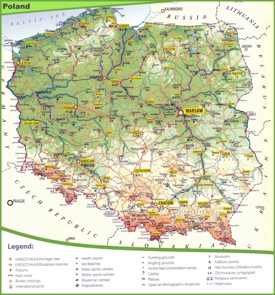 Tourist map of Poland