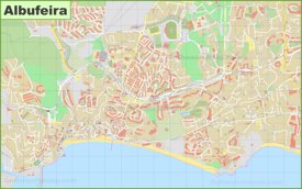 Detailed map of Albufeira