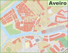 Aveiro city center map