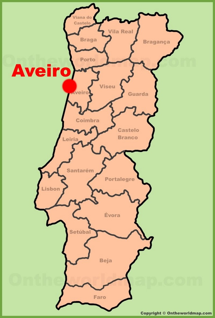 Aveiro location on the Portugal Map