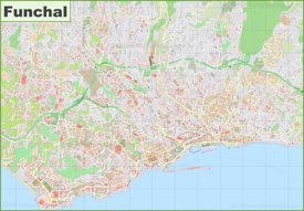 Detailed map of Funchal