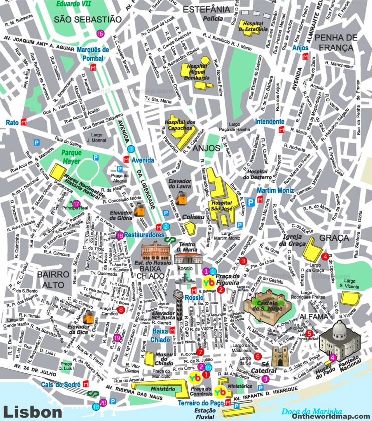 Lisbon City Centre Map