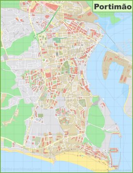 Detailed map of Portimão