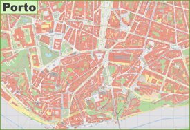 Historic centre of Porto map