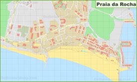 Detailed map of Praia da Rocha
