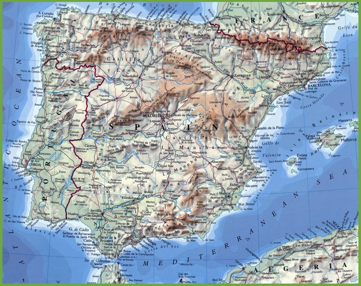 physical-map-of-portugal-and-spain