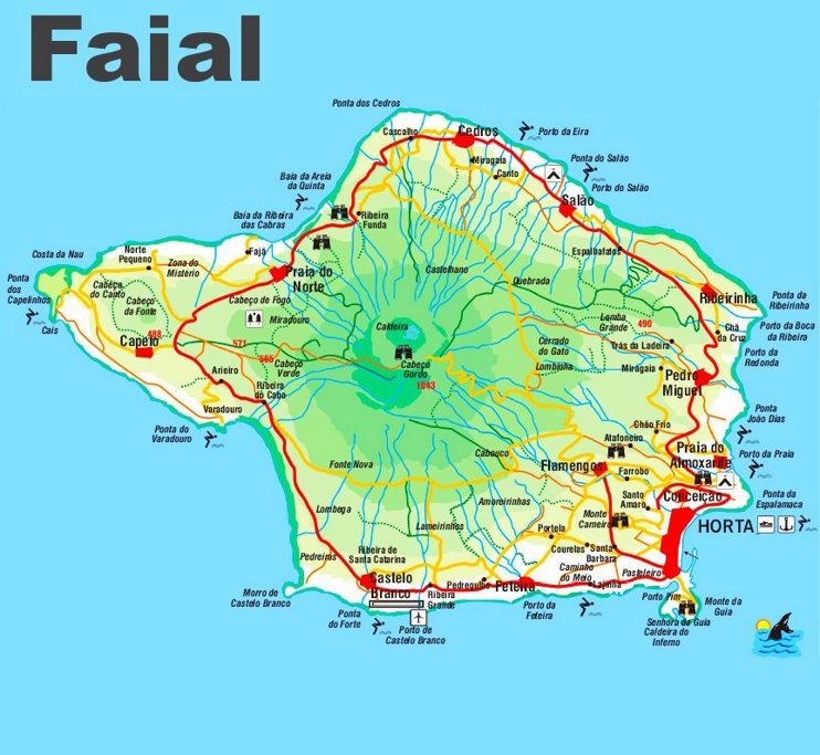 Faial Island Map
