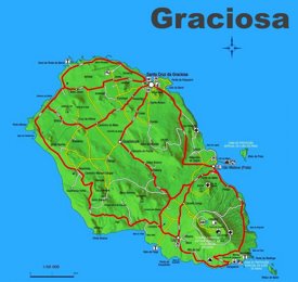 Graciosa Island Map