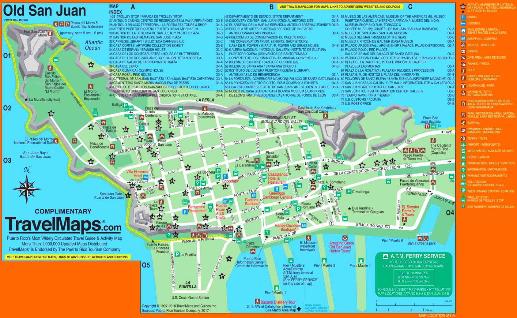 Mapa turístico del viejo San Juan