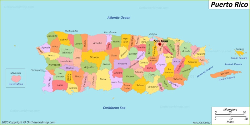 Map Of Puerto Rico With Towns - Island Maps