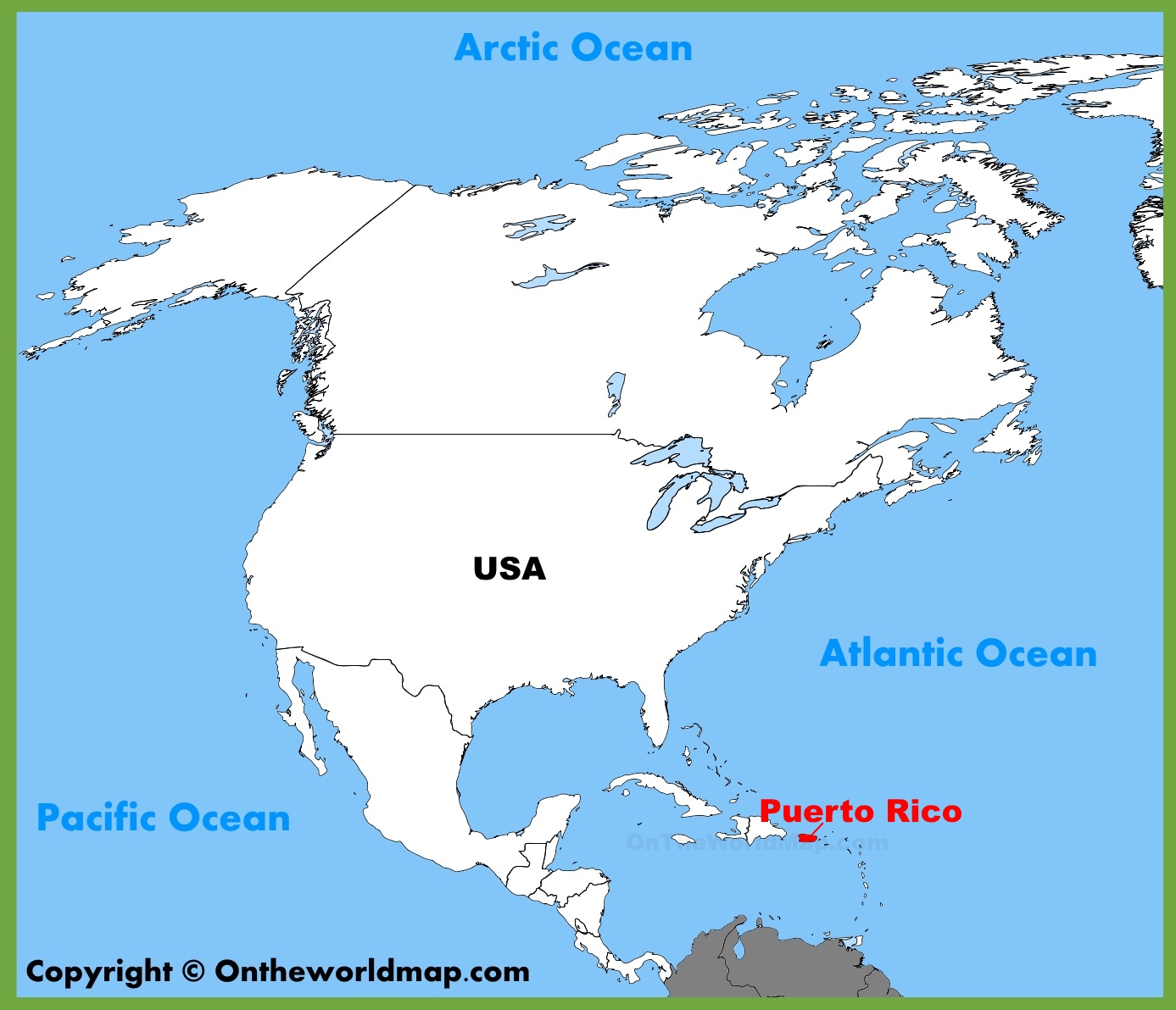 map of us and puerto rico Puerto Rico Location On The North America Map map of us and puerto rico