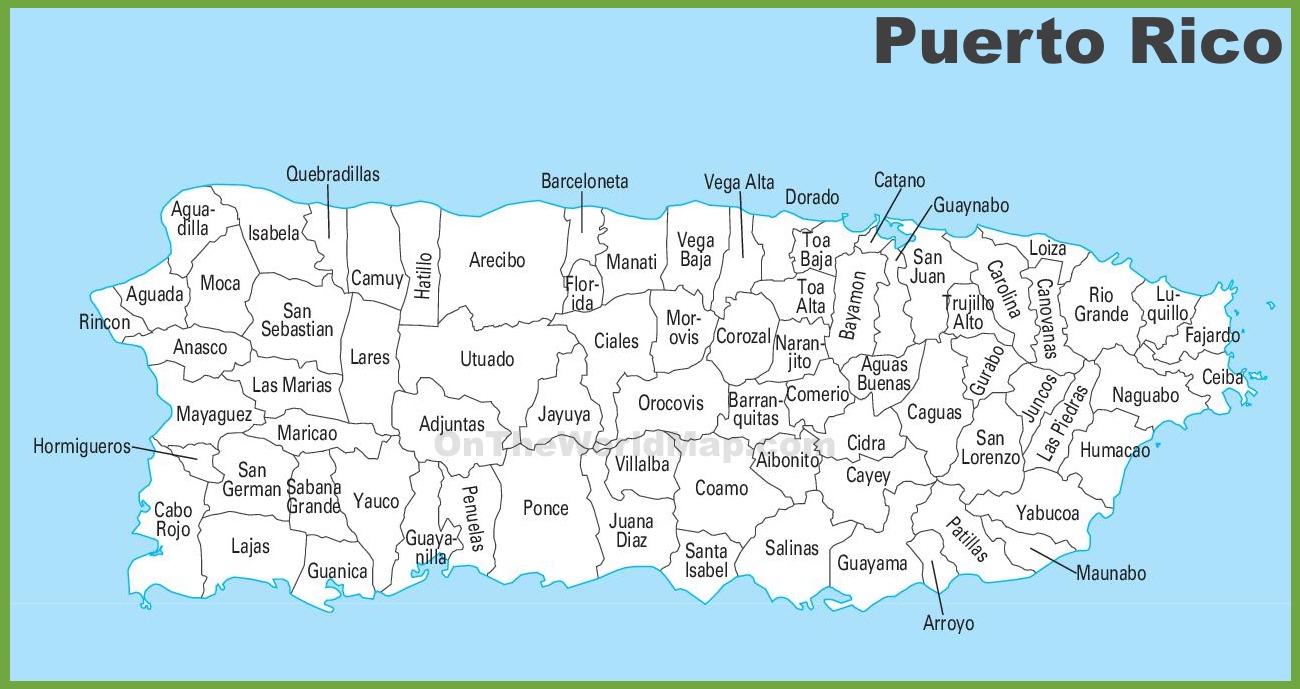 Puerto Rico Municipalities Map