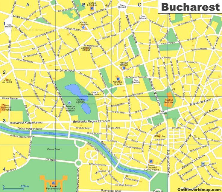 Bucharest Tourist Map Ontheworldmap