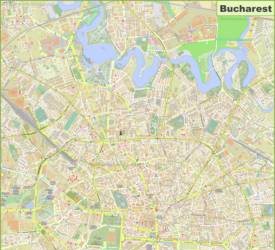Large Detailed Map of Bucharest
