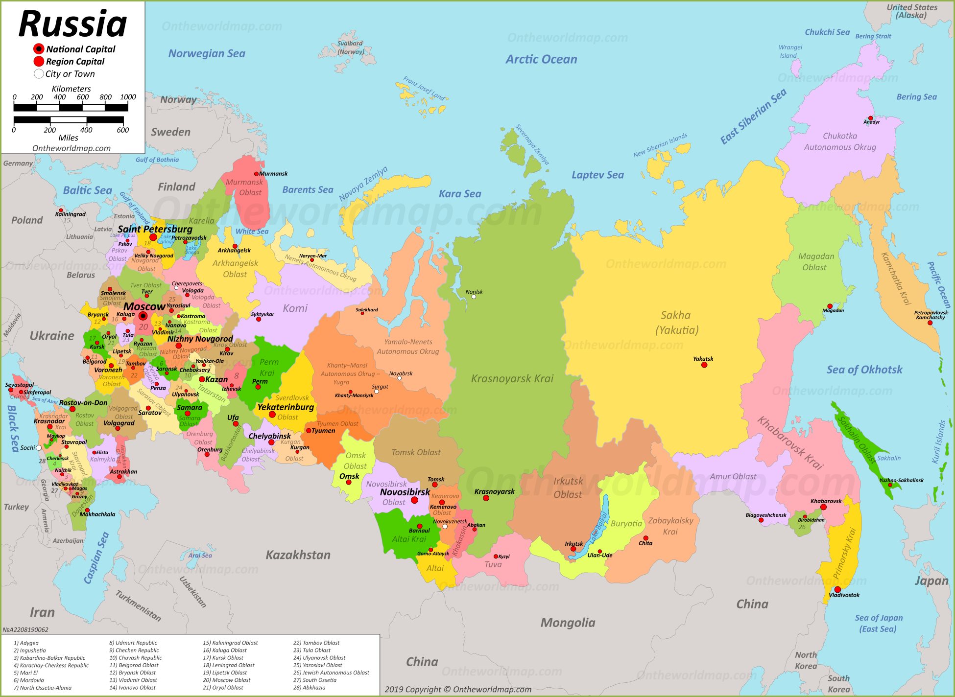 Russia Map With Cities Isometric Russia Map With City Names And