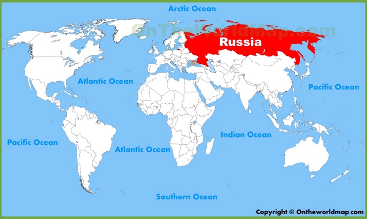 Russia location on the World Map