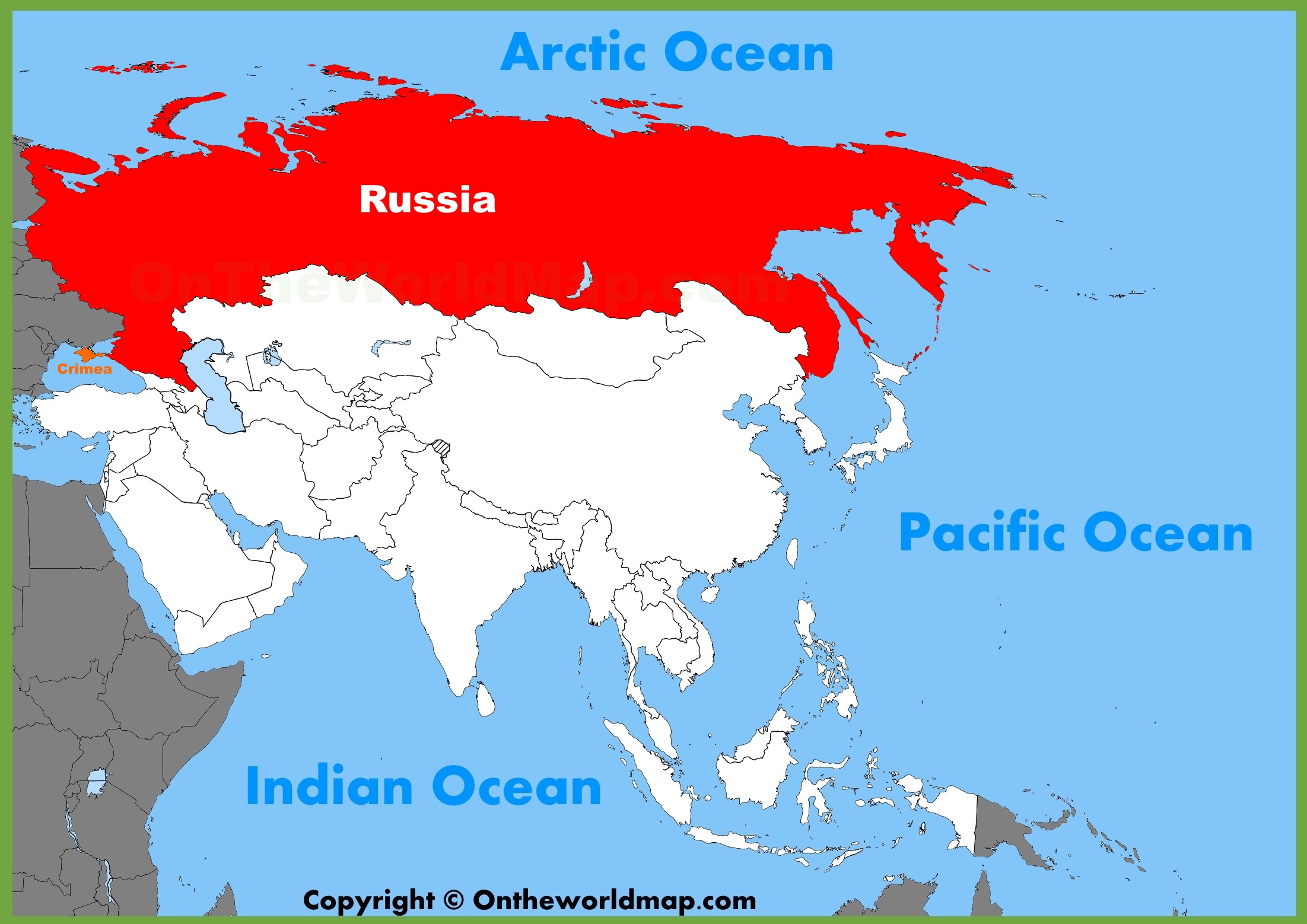 Russia Map On World Map Map Of World