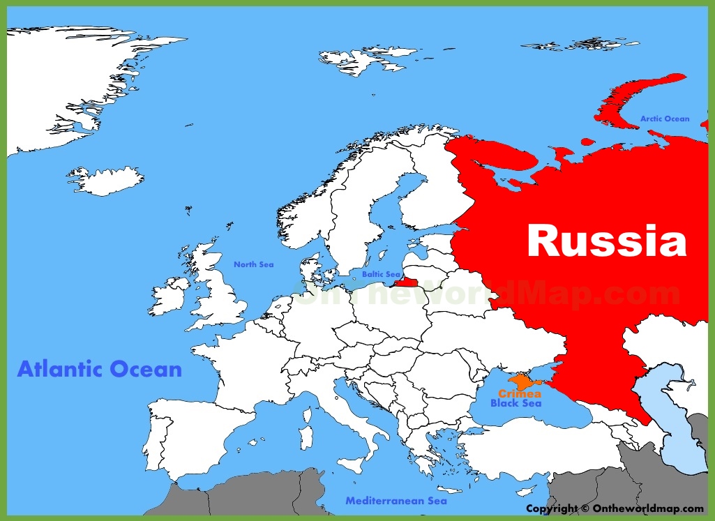 Russia Location On The Europe Map