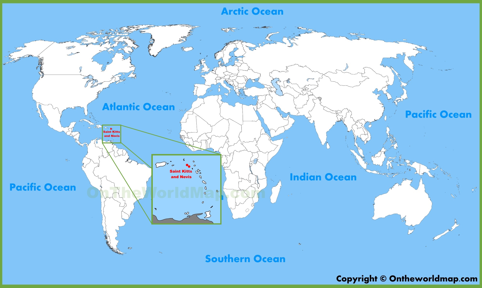 st kitts on world map Saint Kitts And Nevis Location On The World Map st kitts on world map