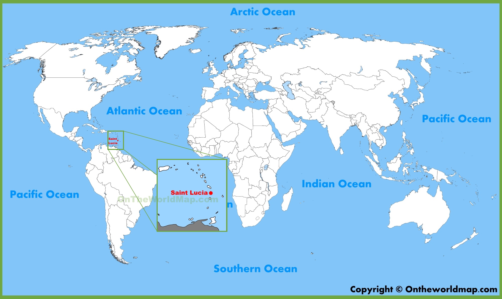 Saint Lucia Location On The World Map