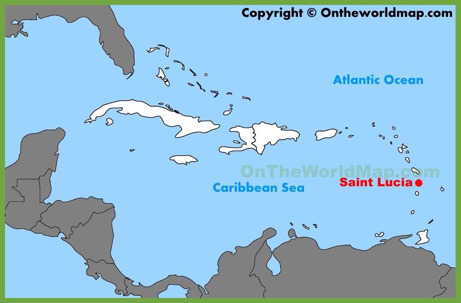 Saint Lucia Location On The Caribbean Map