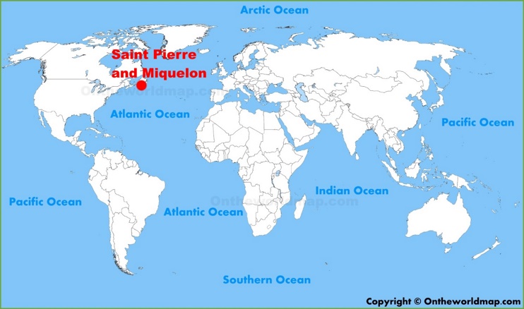 Saint Pierre and Miquelon location on the World Map
