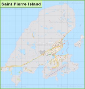 Large Detailed Map of Saint Pierre Island