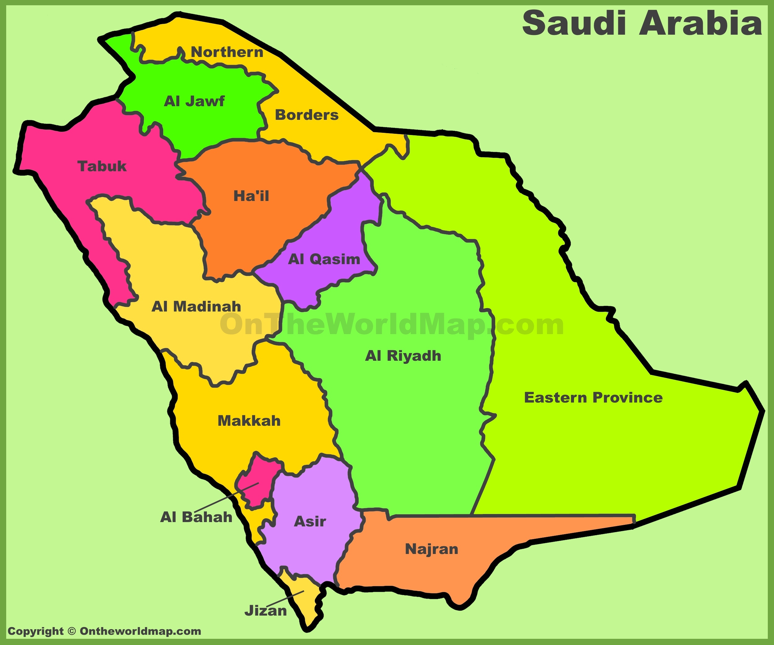 Administrative Divisions Map Of Saudi Arabia