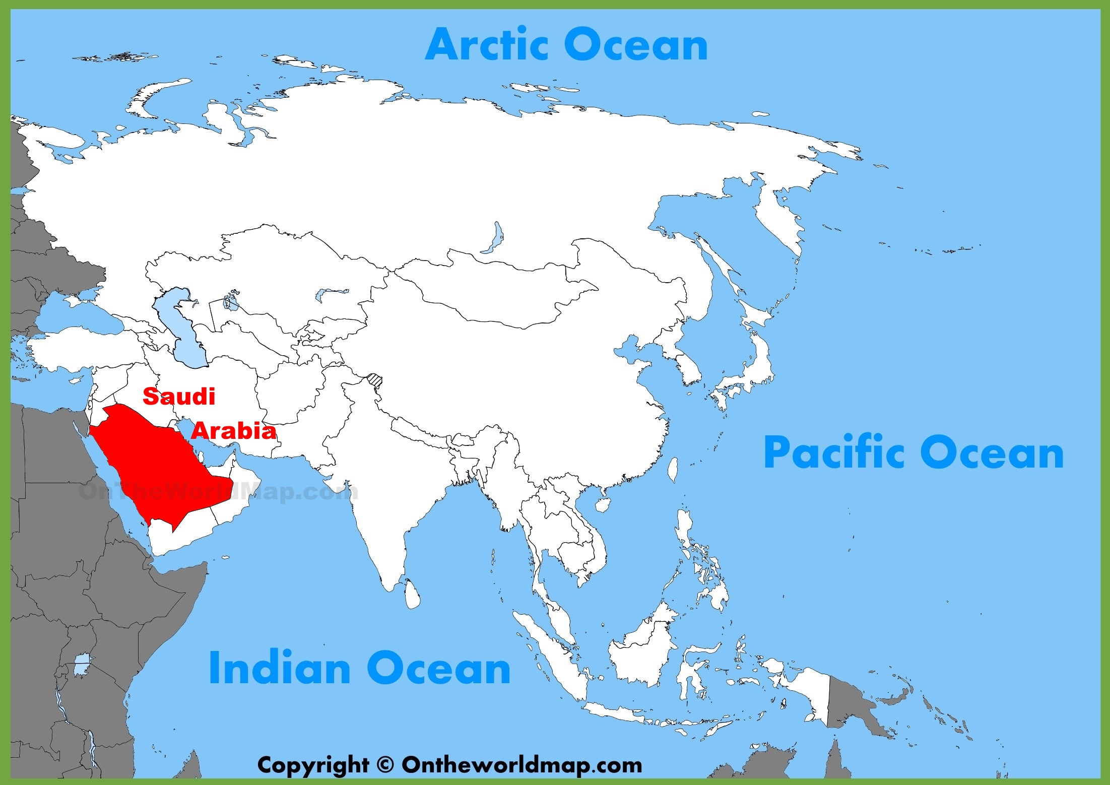 where is saudi arabia located on the world map Saudi Arabia Location On The Asia Map where is saudi arabia located on the world map