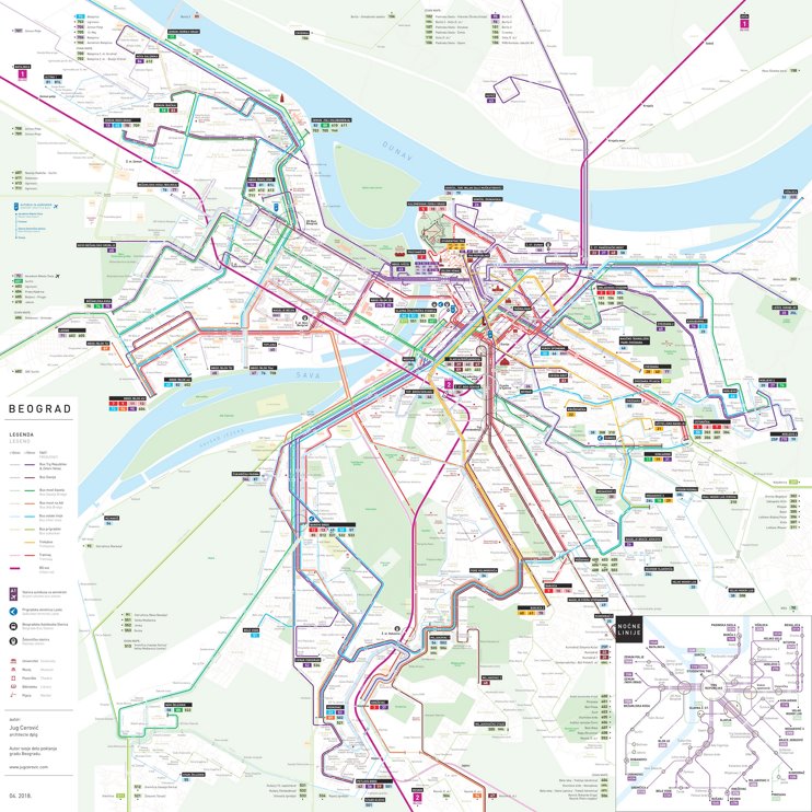 Belgrade transport map