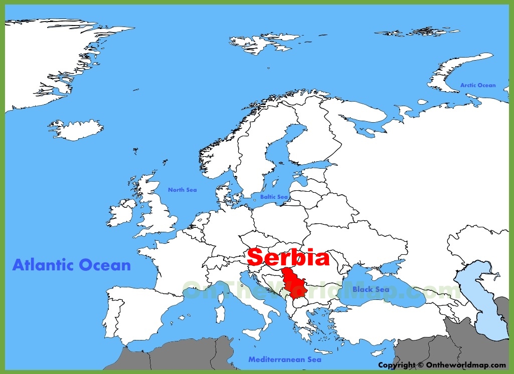 Serbia location on the Europe map