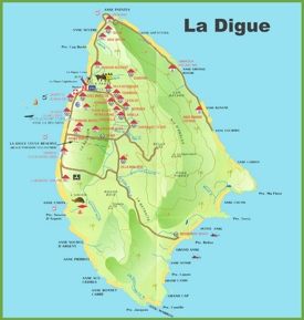 La Digue Island Tourist Map