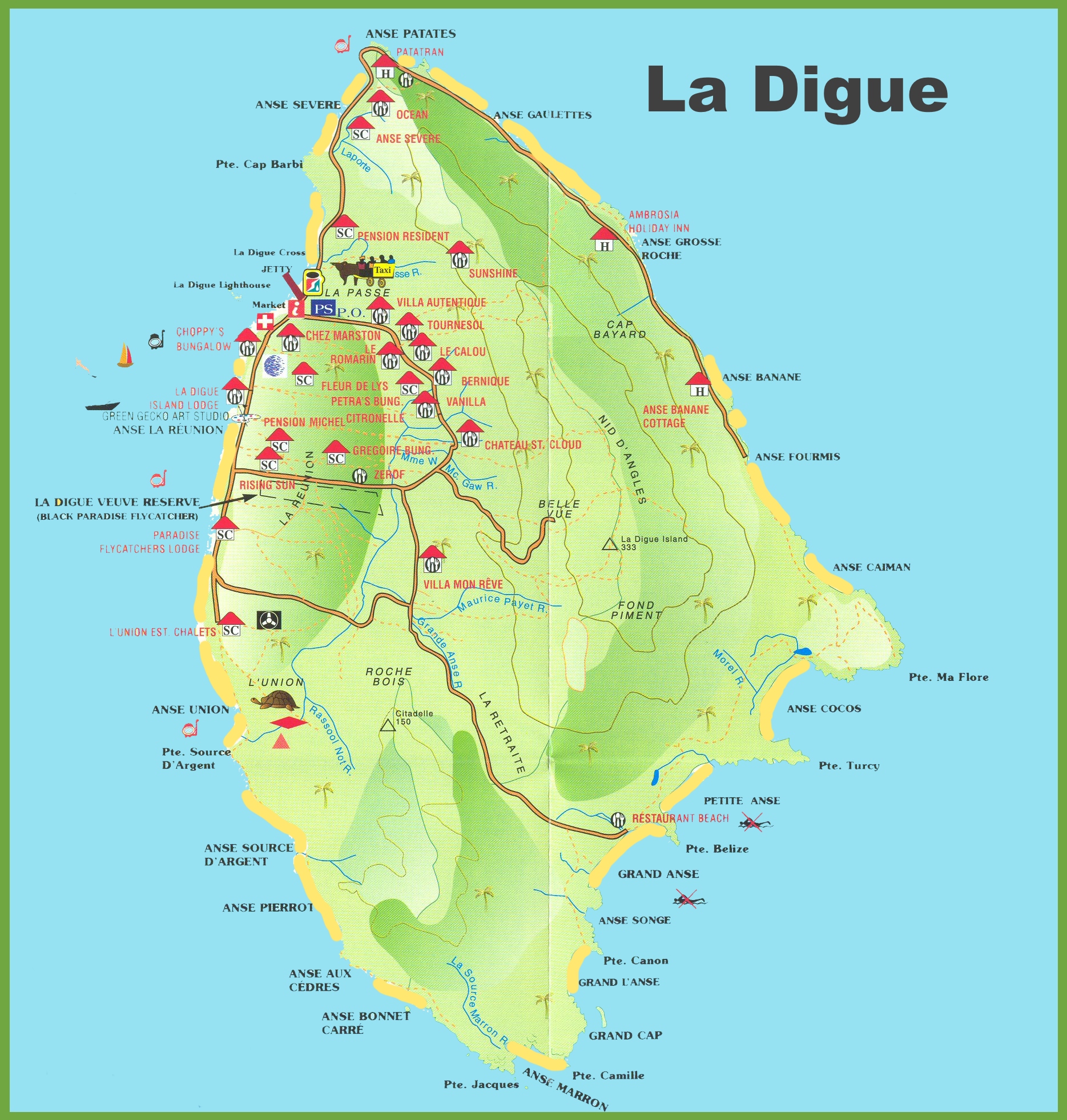 Seychelles Map La Digue